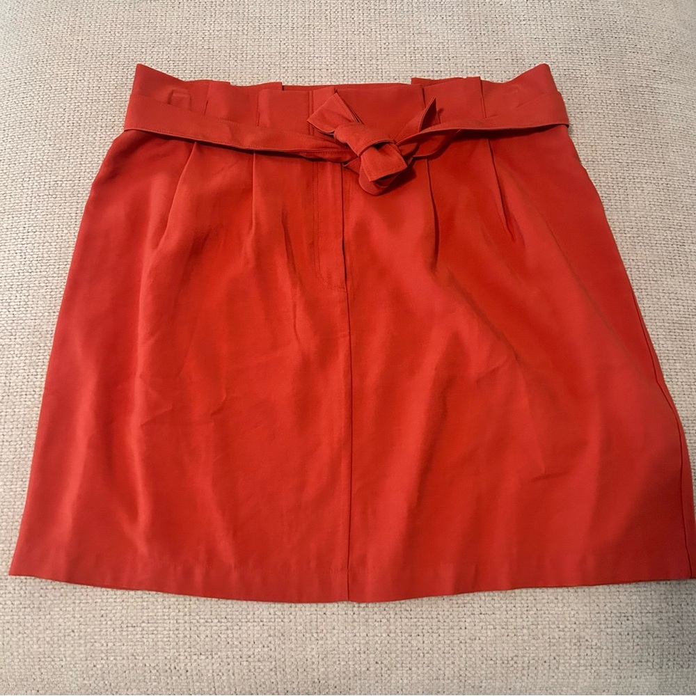 NWT | Ann Taylor Burnt Orange Mini ‘paper bag’ Skirt